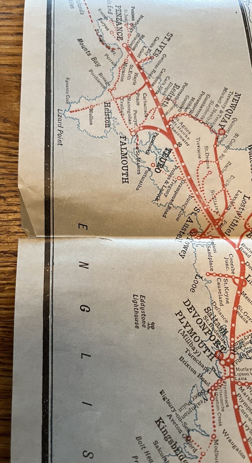 1932 Big Britain Railroad Map Cornish Riviera Guide Book Great Western Railway