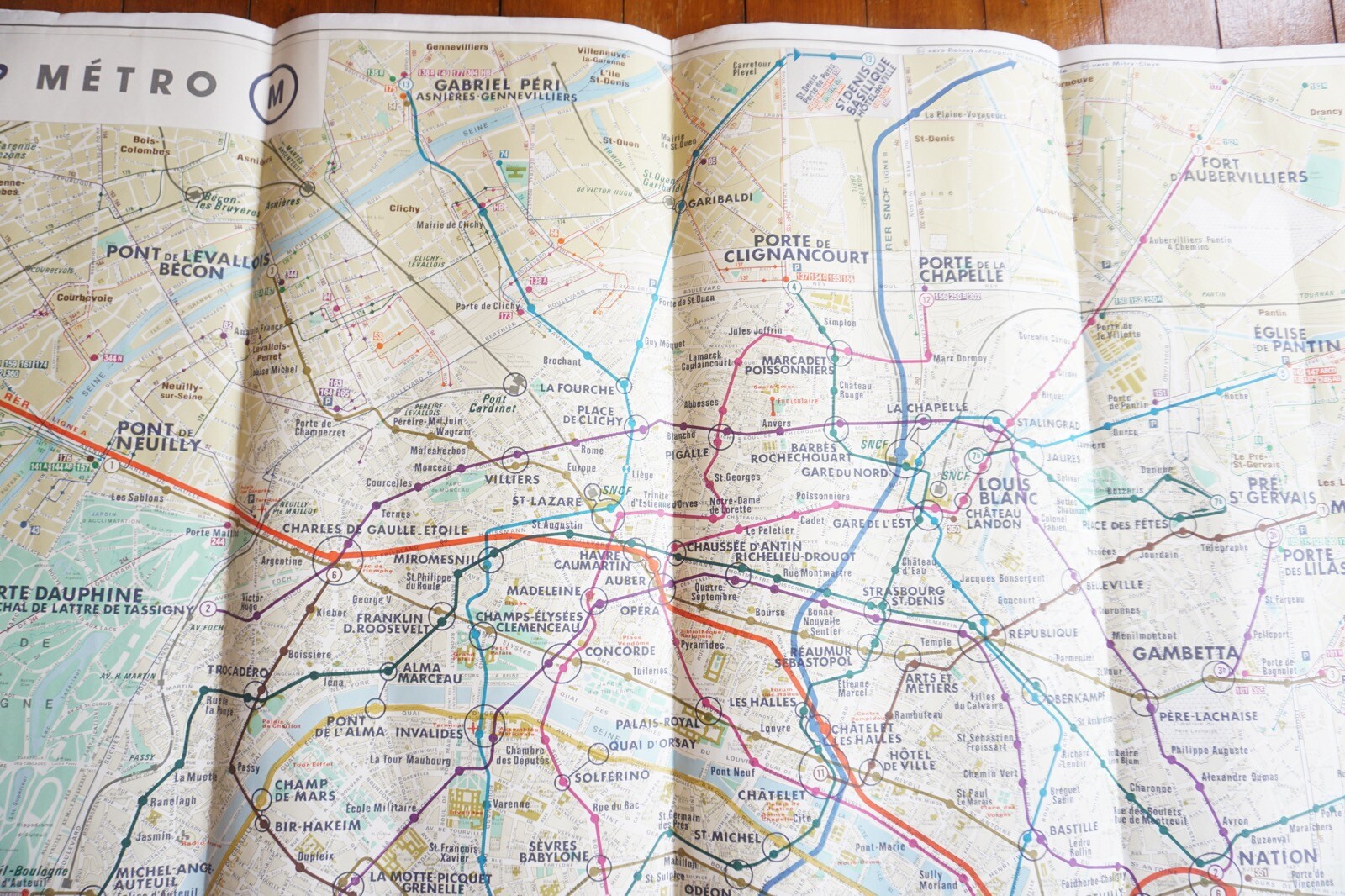 1982 France RATP Metro Underground Tube Map Railway Quad Poster