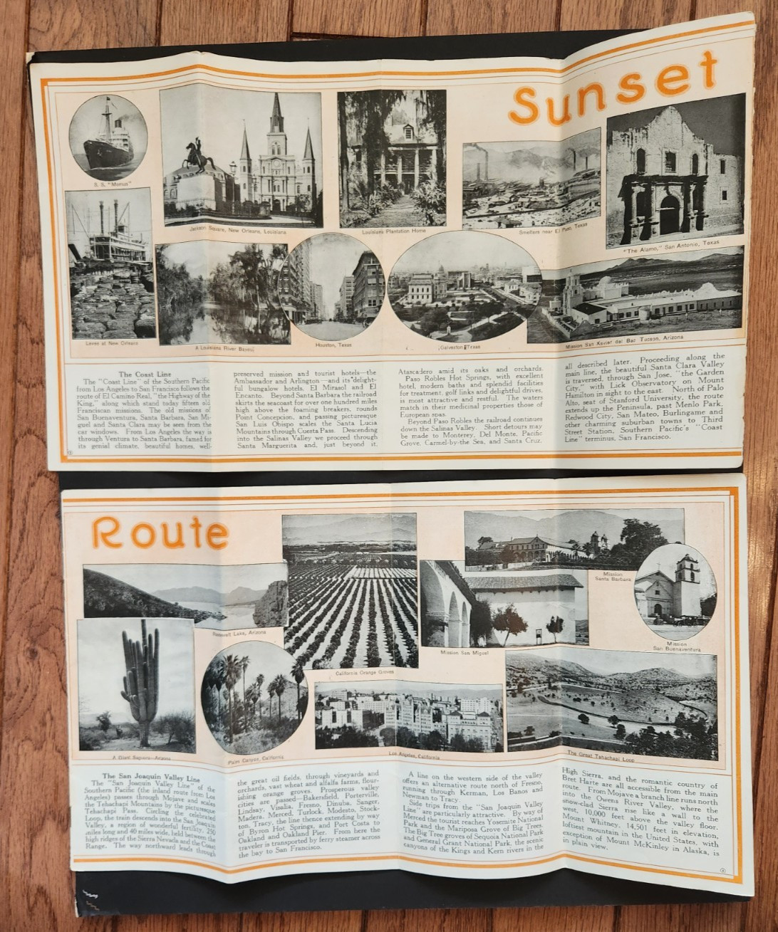 SOUTHERN PACIFIC – SP – 1920 – FOUR GATEWAYS brochure with maps, desc. & photos