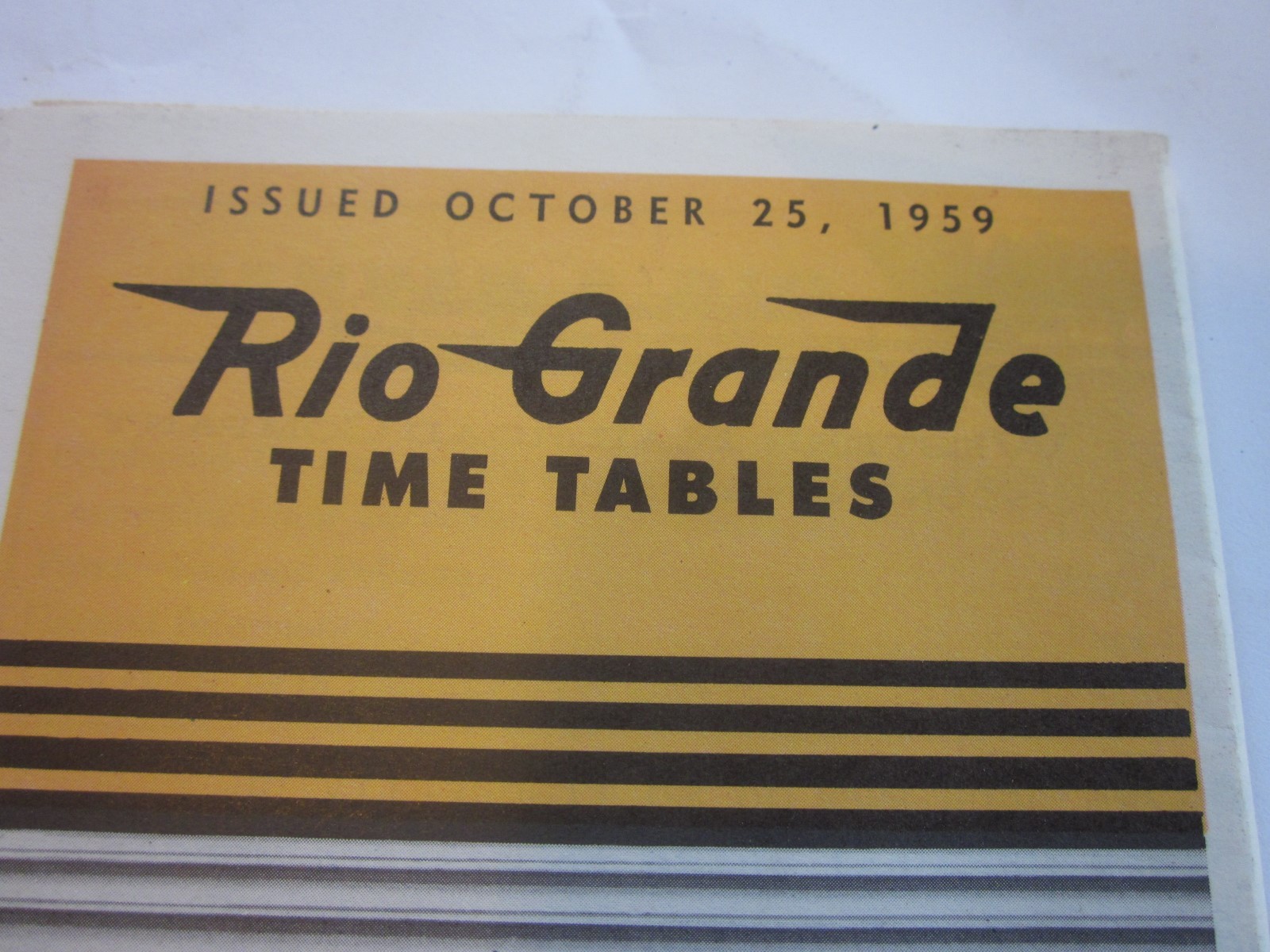 1958 Rio Grande Railroad Time Tables Royal Gorge Moffat Tunnel Route brochure