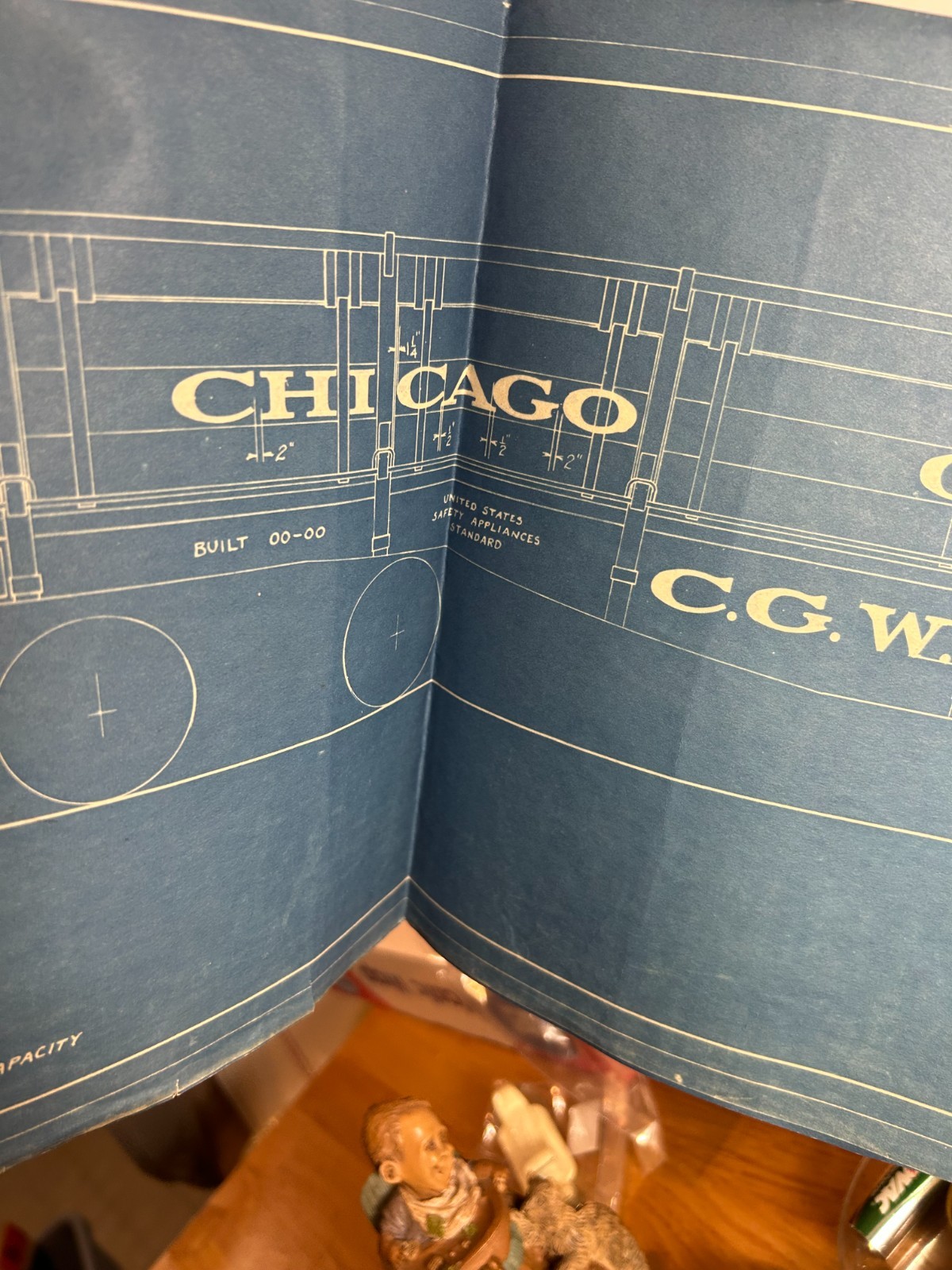 CHICAGO GREAT WESTERN RAILROAD LOCOMOTIVE LETTERING ORIG 1910 BLUEPRINT DATA