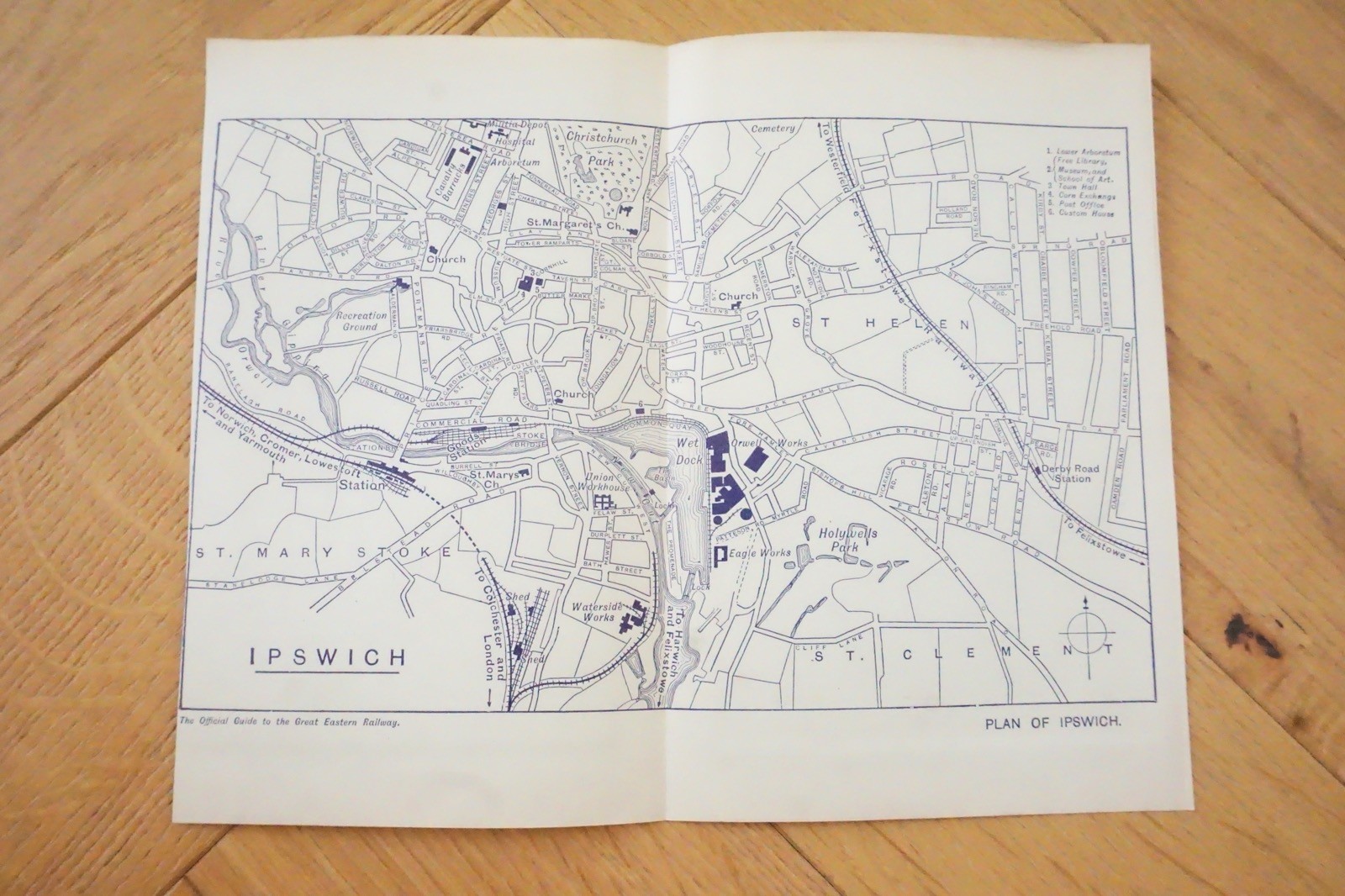 1912 Ipswich Great Eastern Railway Map GER