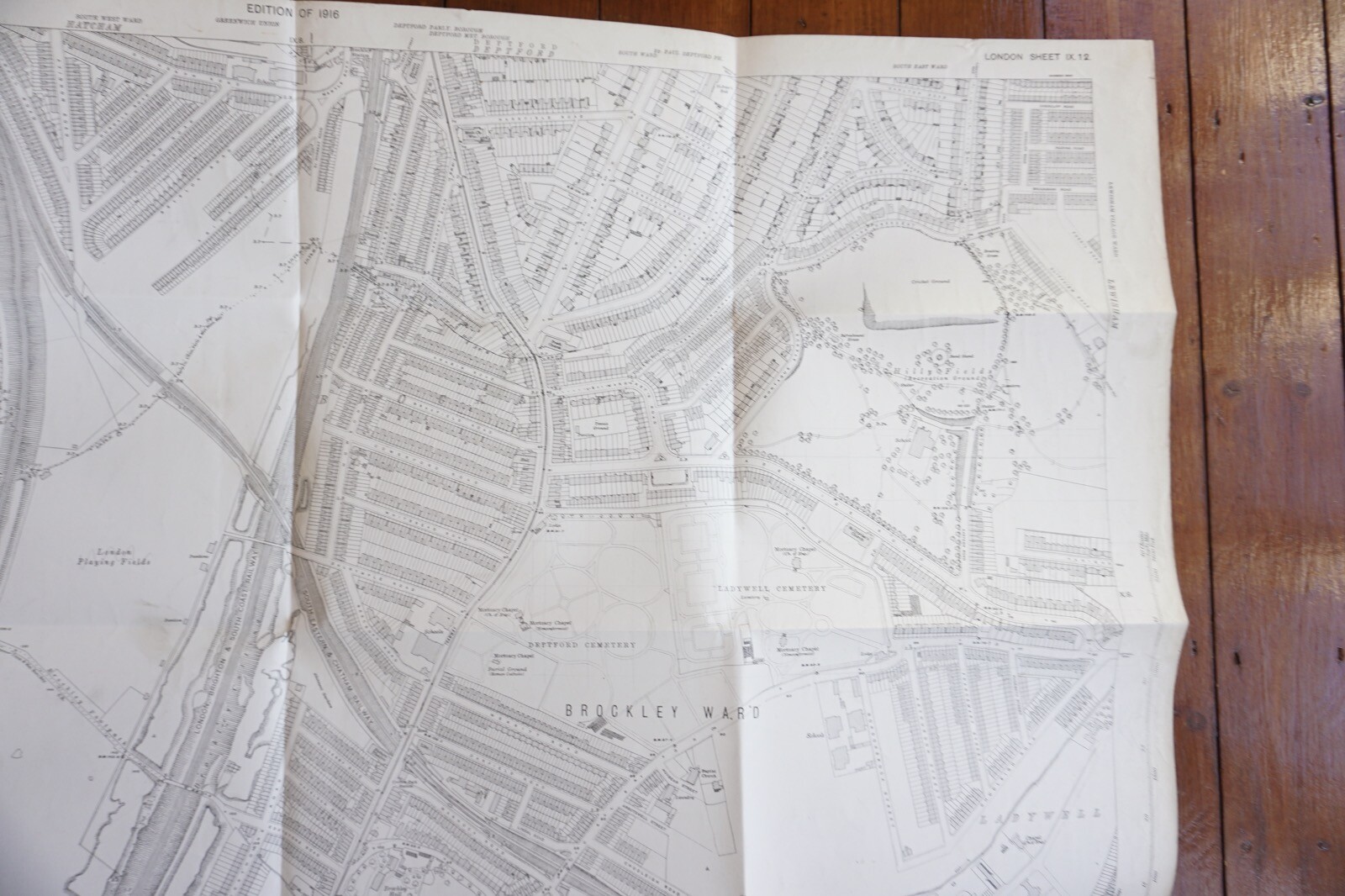 1916 Deptford Bemondsey LB&SCR SE&CR OS Railway Map