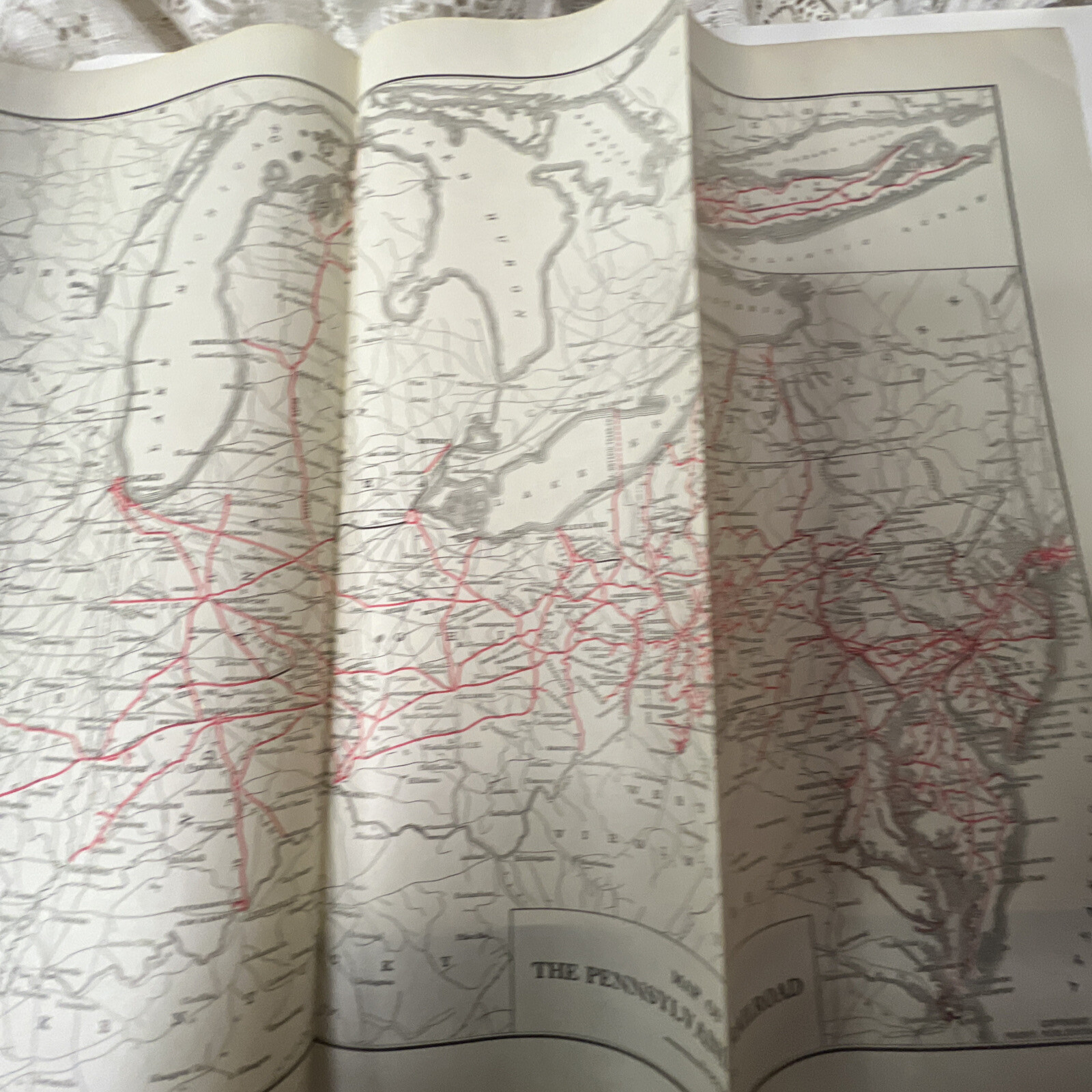 Pennsylvania Railroad – Original 1931 System Map. Antique