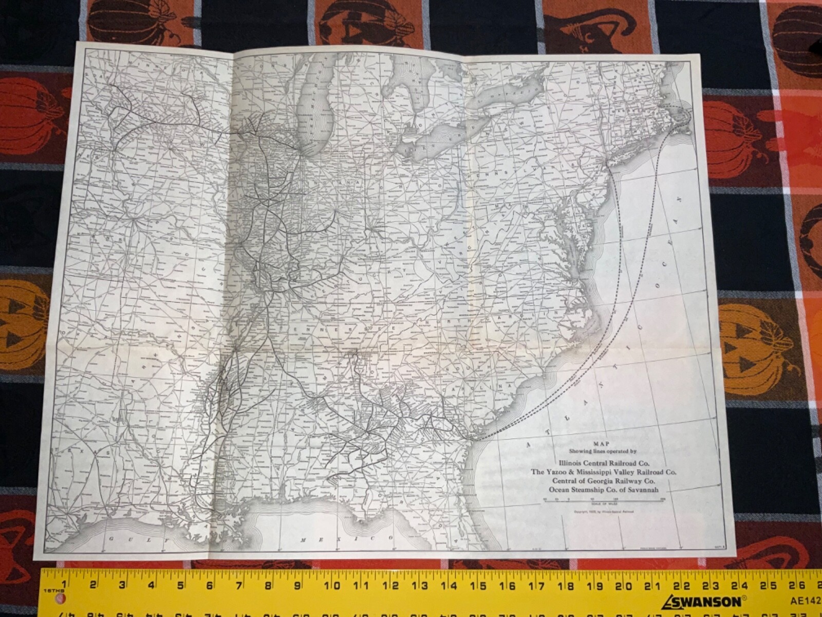 1922 Illinois Central Railroad Map & Gazetteer map page Yazoo Mississippi Valley