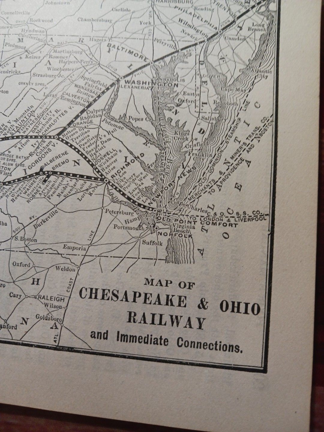 1906 Train Route Map + Report CHESAPEAKE & OHIO RAILROAD Rosney VA Ansted WV