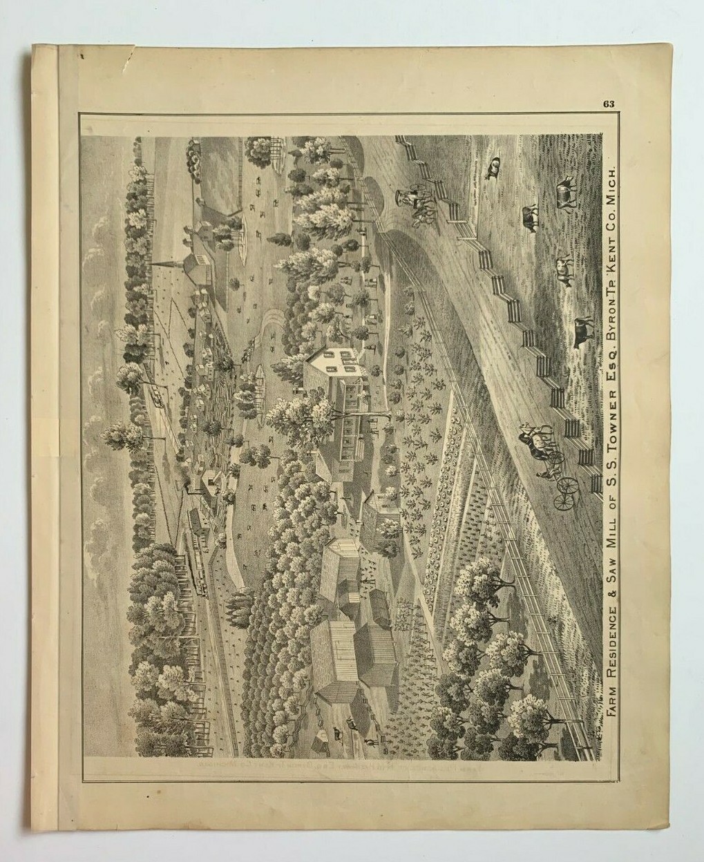 1876 original KENT CO., MI Plat Atlas pg RAILROAD MAP OF US & DOMINION OF CANADA
