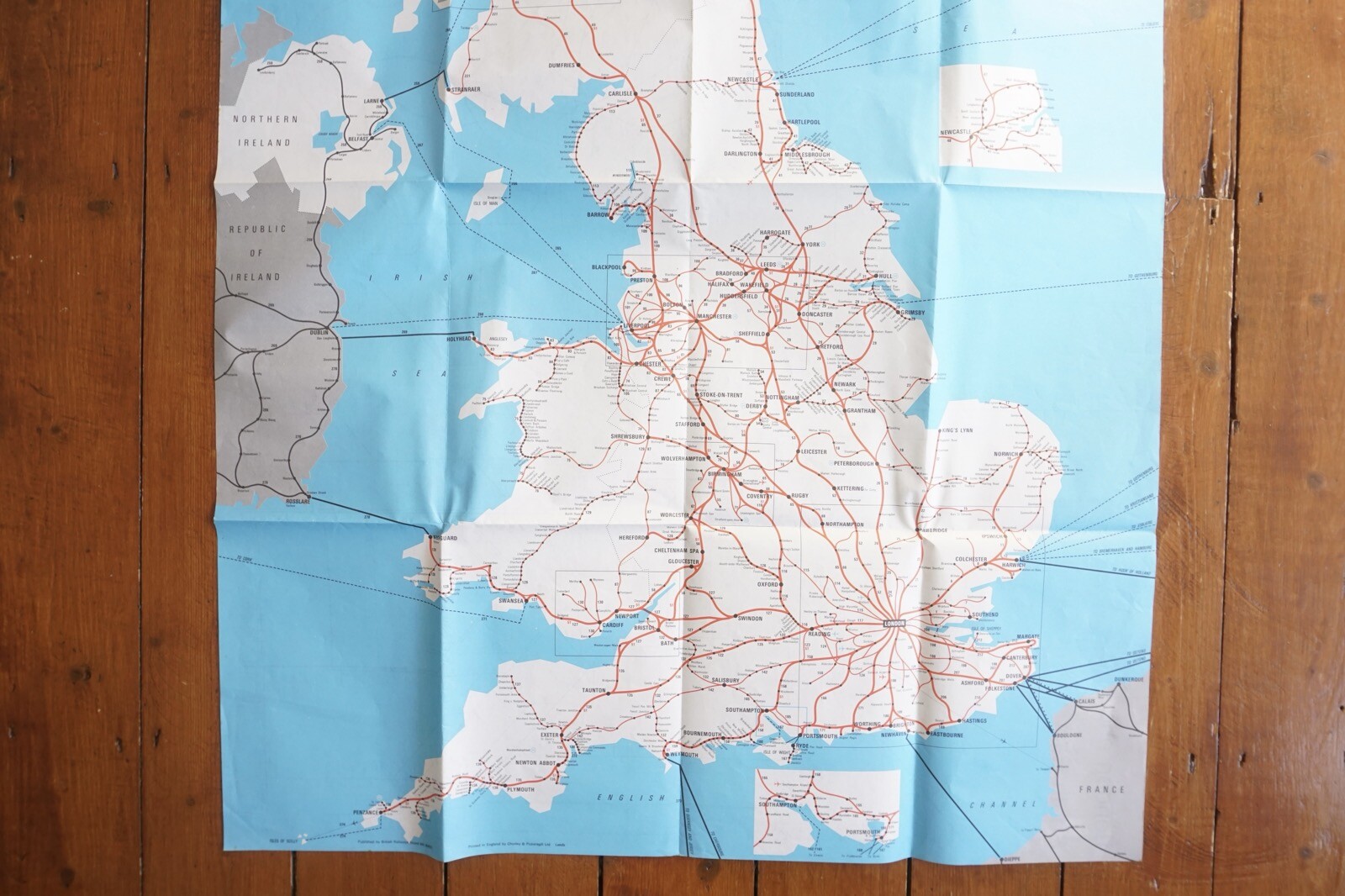 1977 British Rail Passenger Network Railway Map