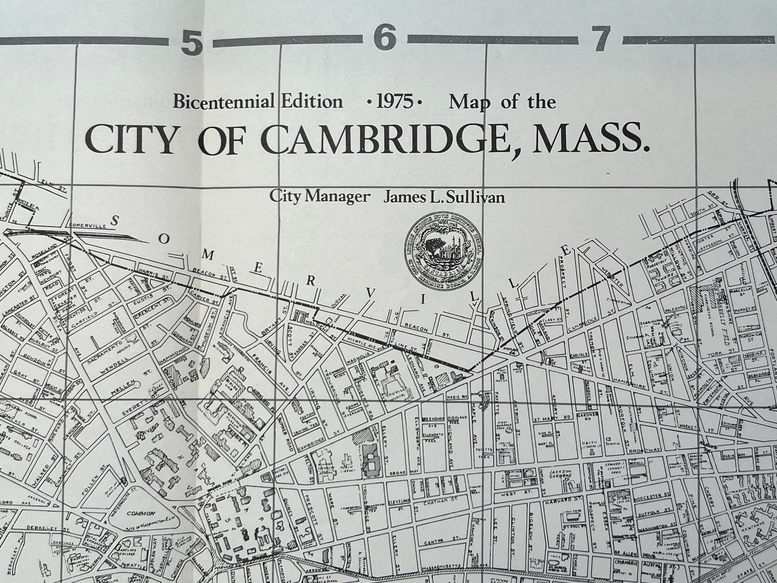 Street Map – CITY OF CAMBRIDGE Massachusetts – 1975
