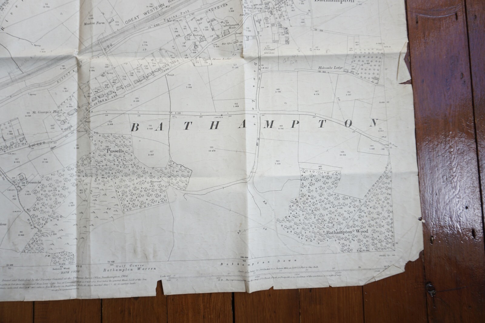 1904 Bathampton Somerset Larkhill GWR Great Western Railway OS Railway Map