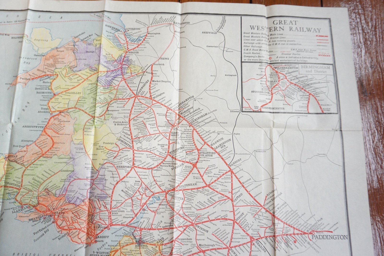 GWR Great Western Railway Map 66cm x 50cm