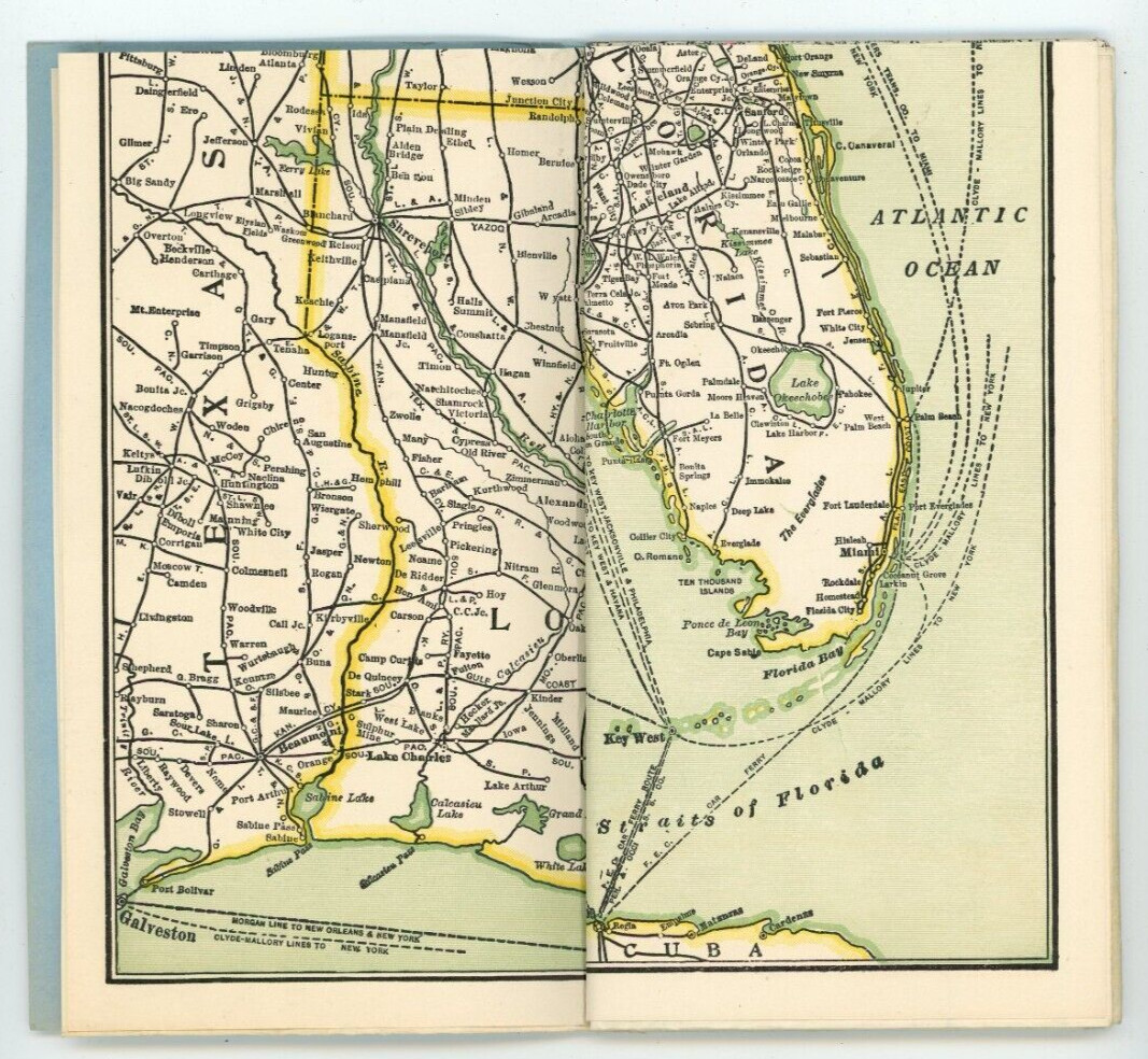 1947 Map Atlanta & West Point Railroad CO Western Railway Alabama Georgia