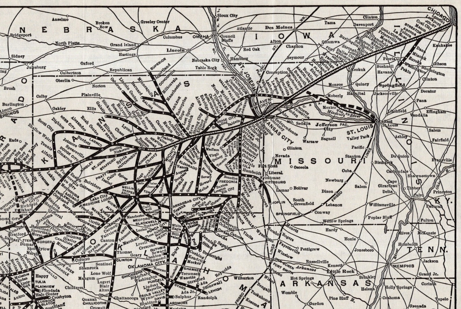 1932 Antique SANTA FE RAILWAY Map Vintage Santa Fe Railroad Map 2908