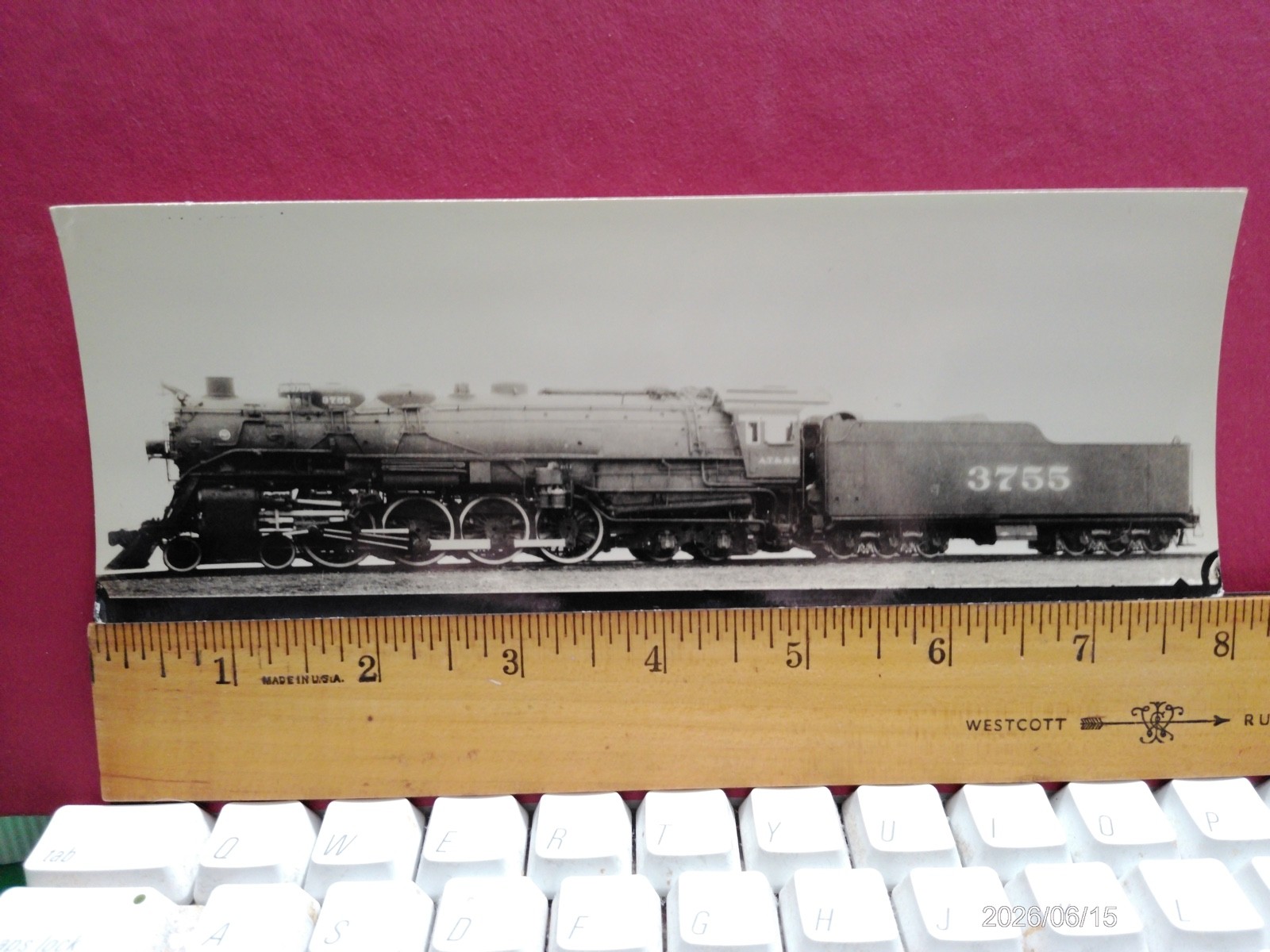 AT&SF RAILROAD ORIG BLUEPRINT DATA DIAGRAM BUILDERS PHOTO 4-8-4 LOCOMOTIVE #3751