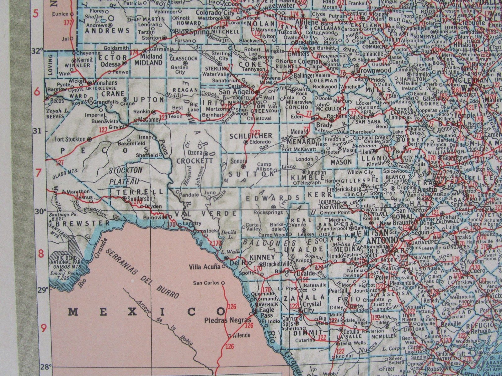 TX UT Vtg 1951 TEXAS RAILROAD Map. QUANAH ACME & PACIFIC RR ~or~ UTAH 1950s