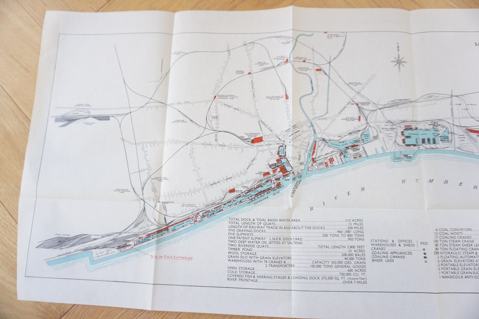 1936 LNER Hull Docks Railway Plan Map
