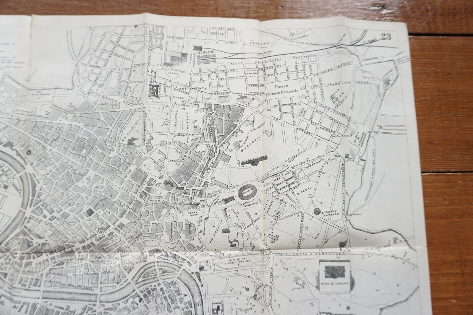1899 Bradshaws Map of Rome Italy Original Railway Map