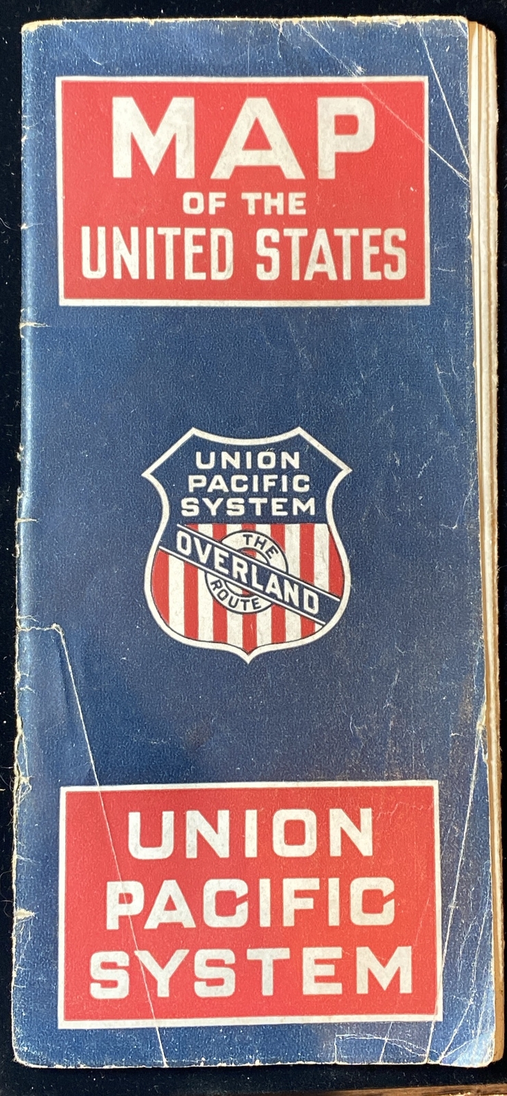 Vintage Union Pacific System Overland Route Railroad Train Map United States
