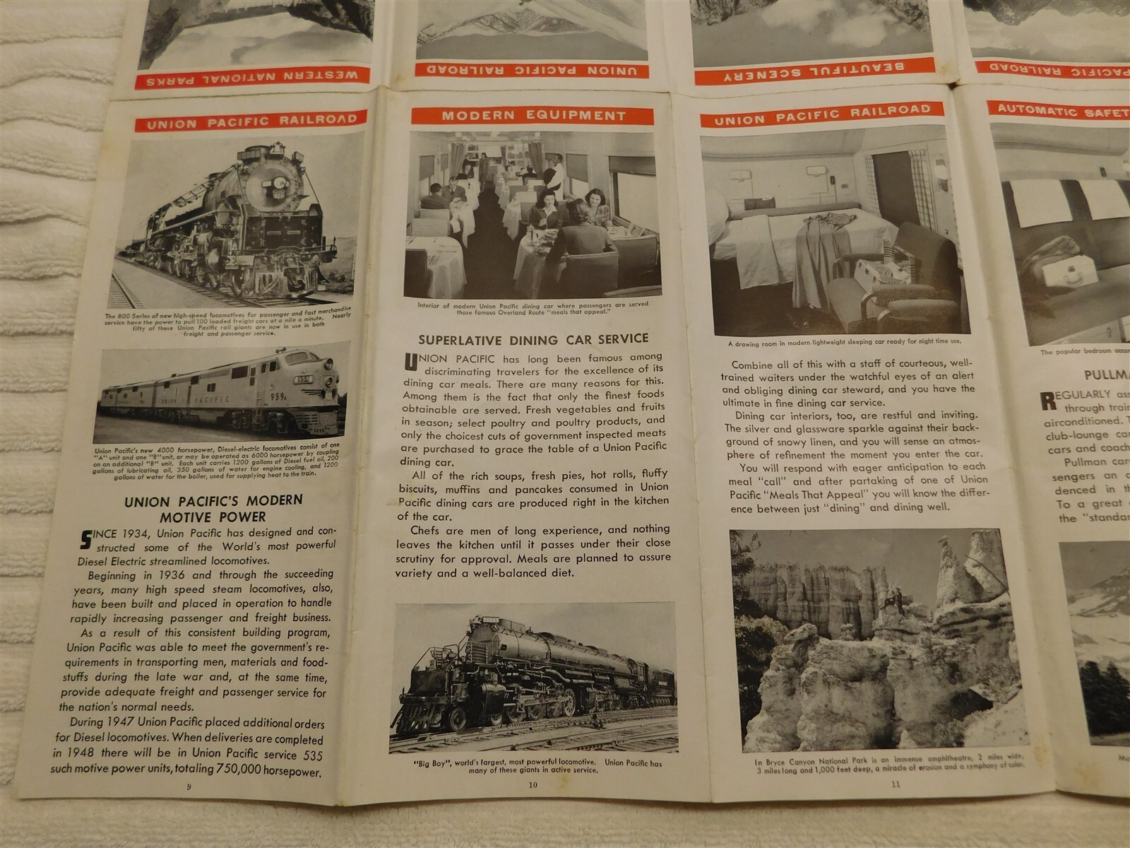 1947 Vintage UPRR Original Union Pacific Railroad National Passenger System Map