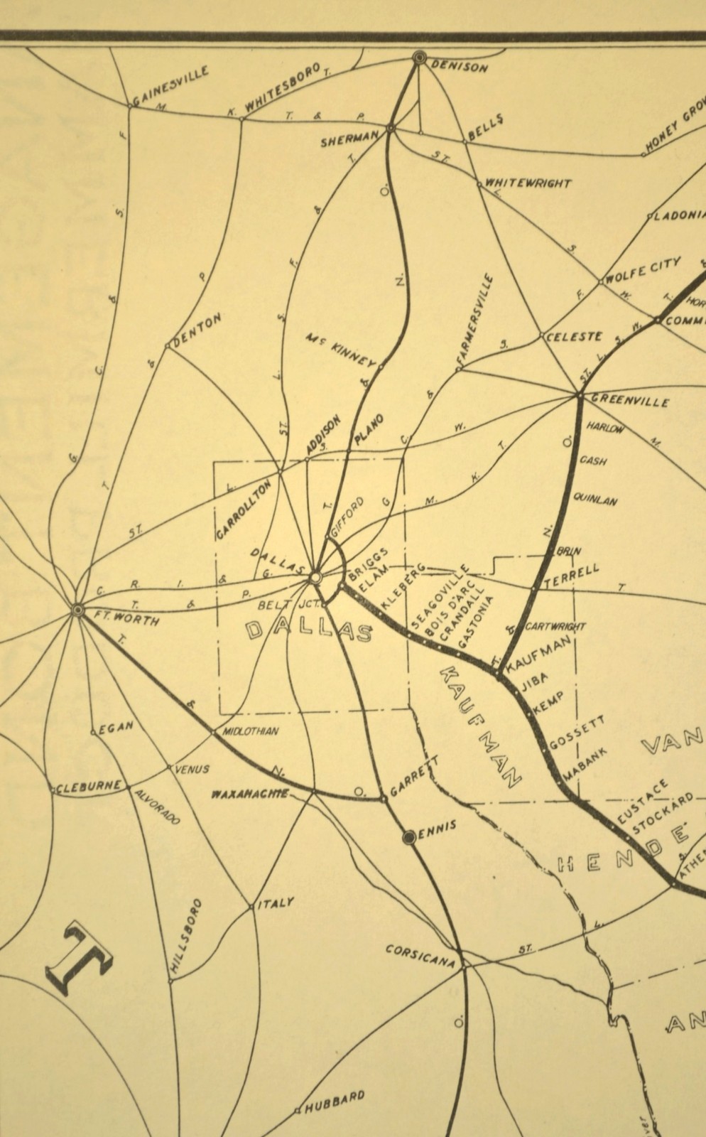 Southern Pacific Railroad Map Houston Division Sunset Route H&TC Railway