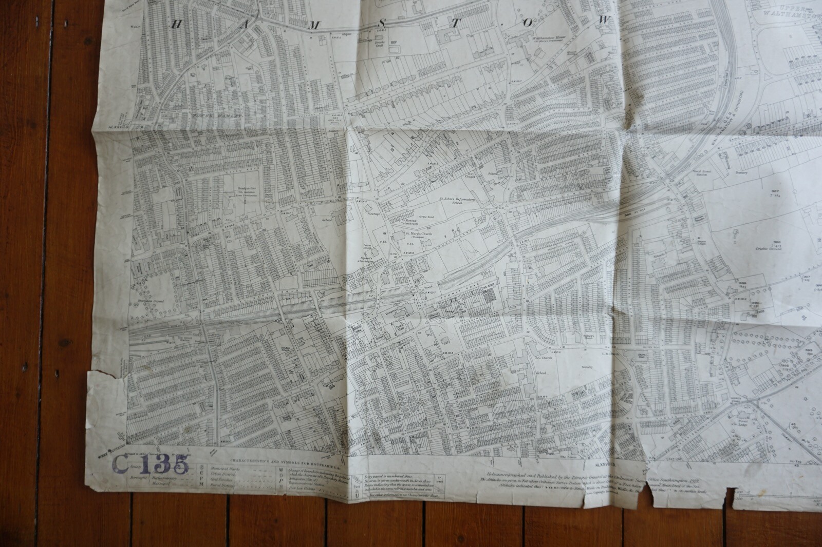 1919 Walthamstow GER Great Eastern OS Railway Map