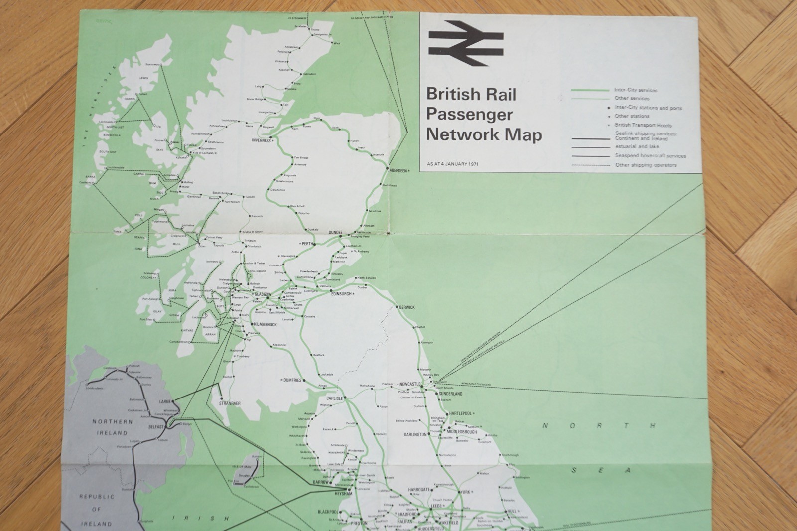 Jan 1971 British Rail Passenger Network Railway Map Western Region