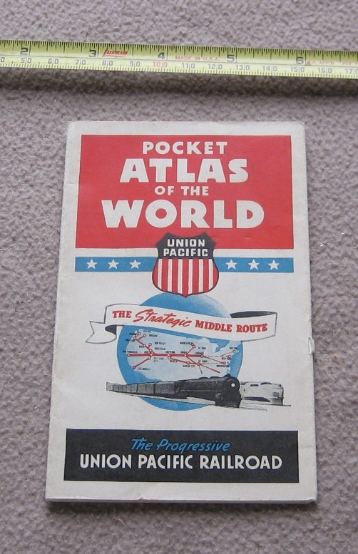 UP RR Pocket World Atlas WWII WW2 Era Union Pacific Railroad Booklet Book Ry War
