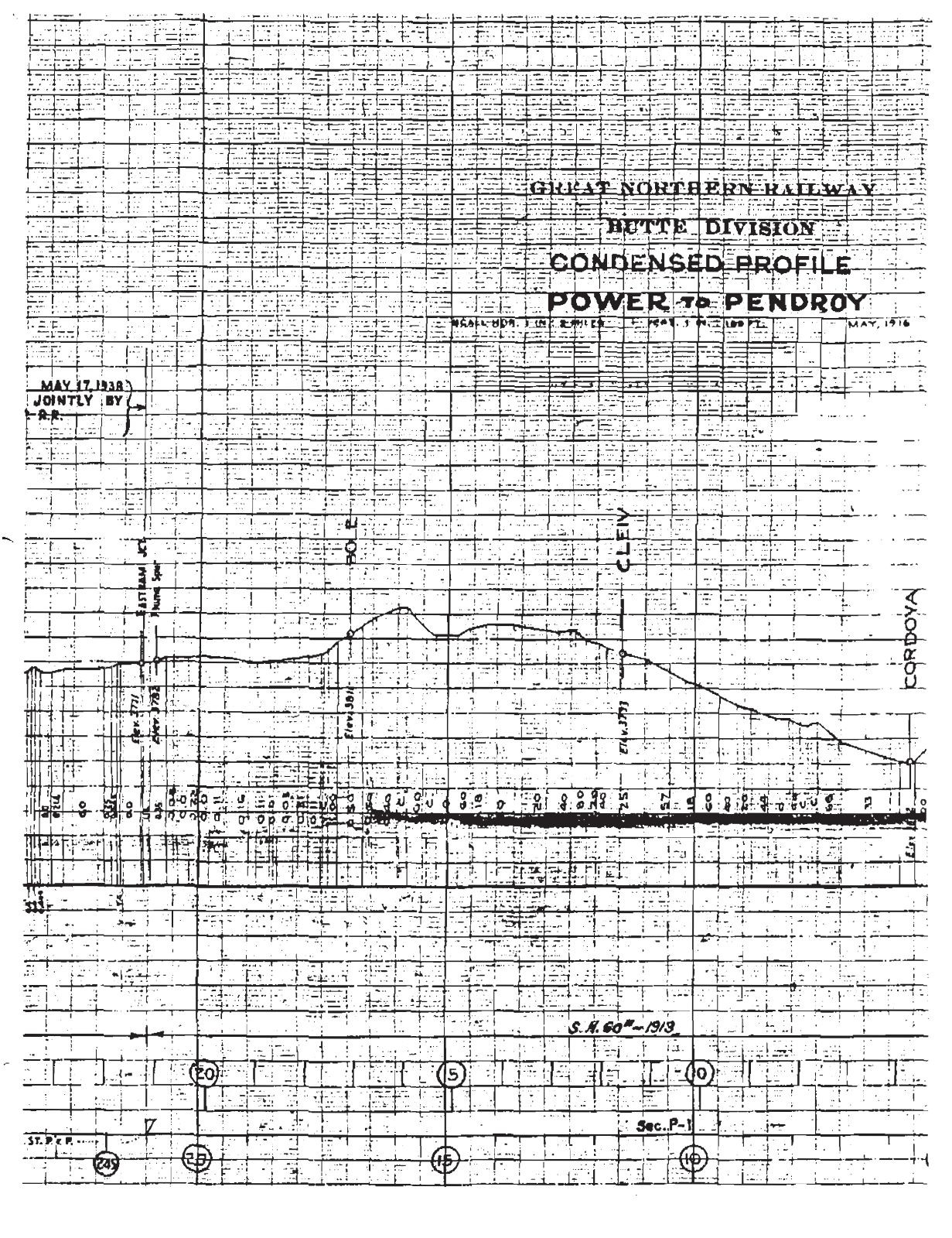 Great Northern Butte Division Track Chart Updated through 1956 PDF Pages on DVD