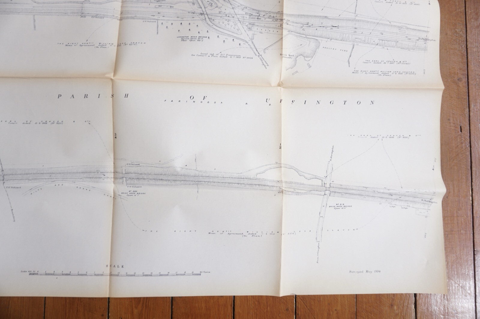 1933 GWR Uffington Balking Berkshire Railway Map Ref 6