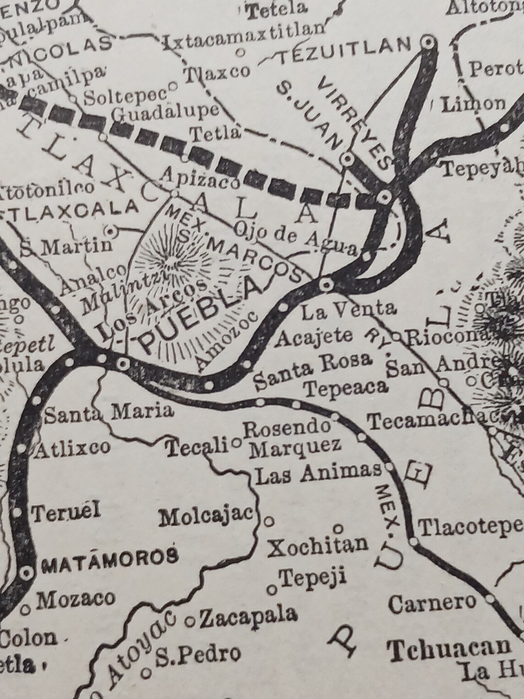 1902 Train Route Map + Report INTEROCEANIC RAILWAY OF MEXICO Vera Cruz Railroad