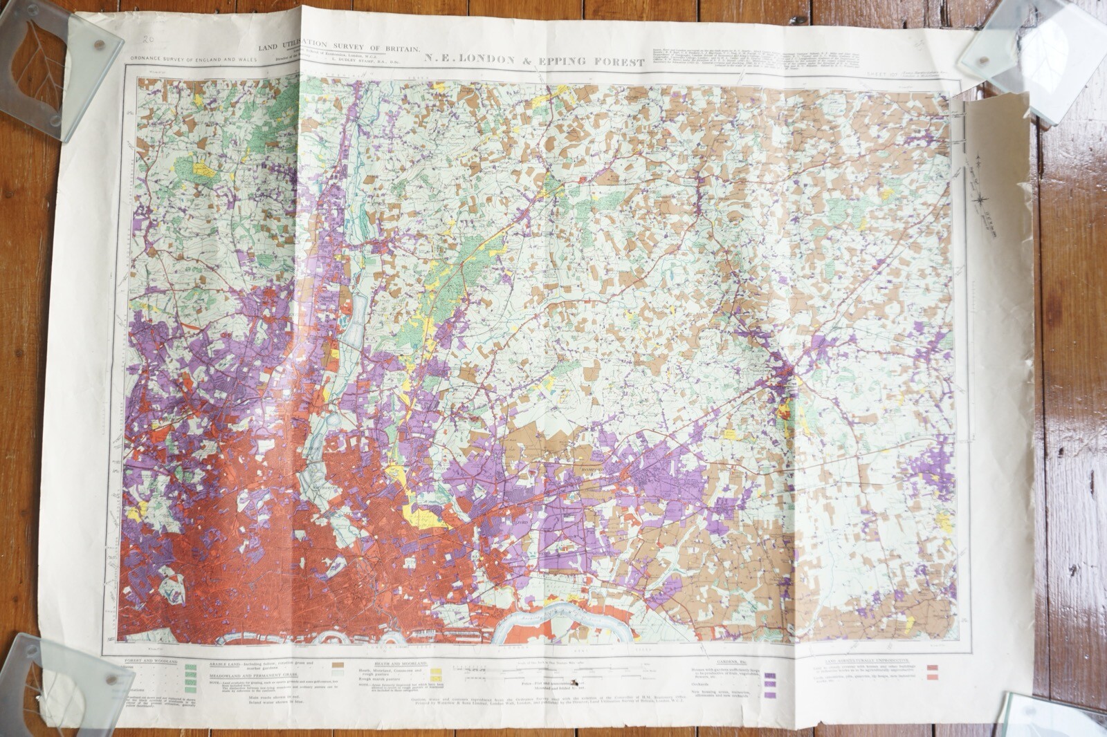 1933 North Eastern London Epping Forest Land Utilisation Survey Railway OS Map
