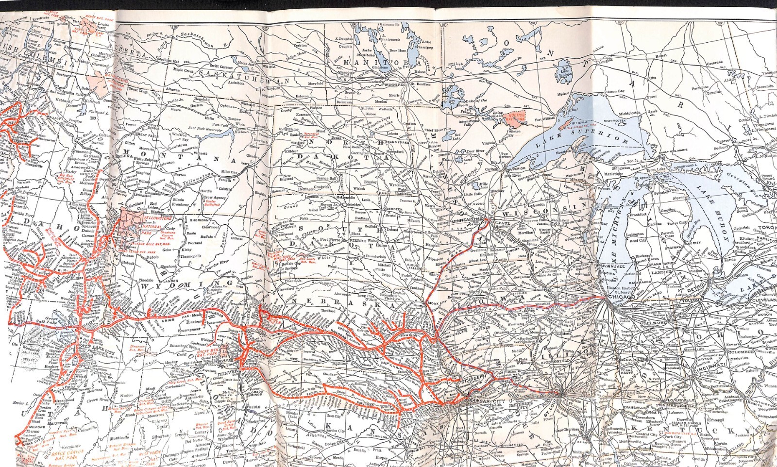 Union Pacific Railroad Map of the United States c1952 19″ x 30″
