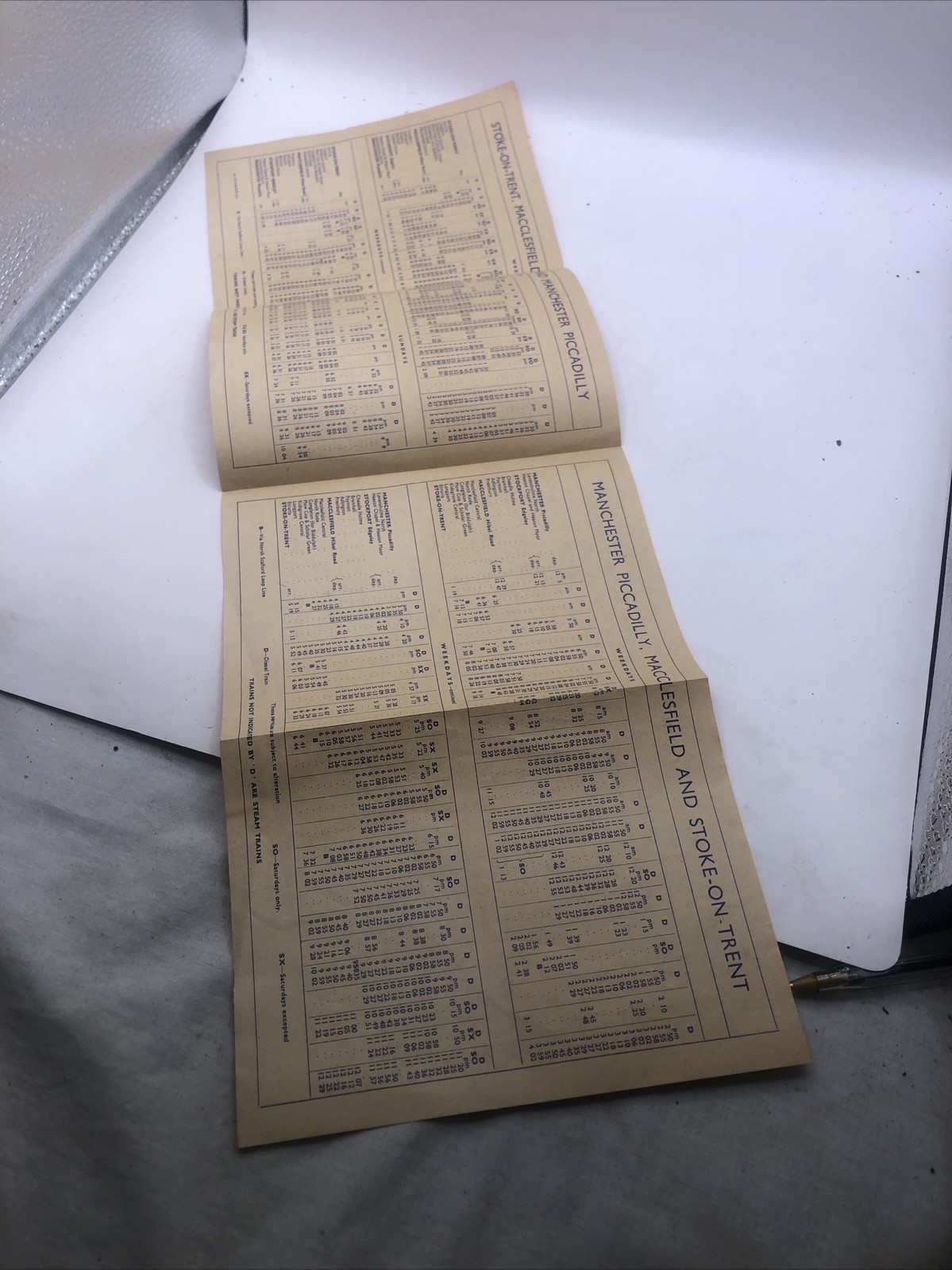 1960 British Railways Diesel Service Timetable Manchester , Picca , Macclesfield