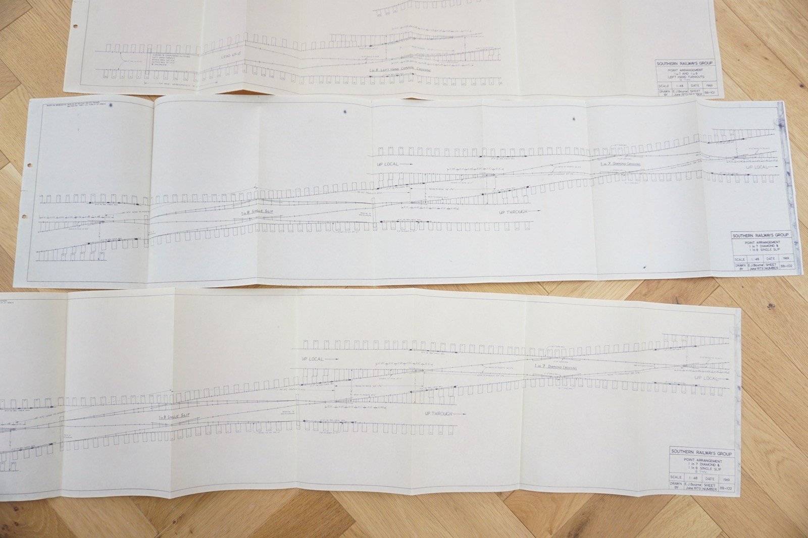 1960s Reprint Southern Region Railway Point Arrangements Diagrams x4