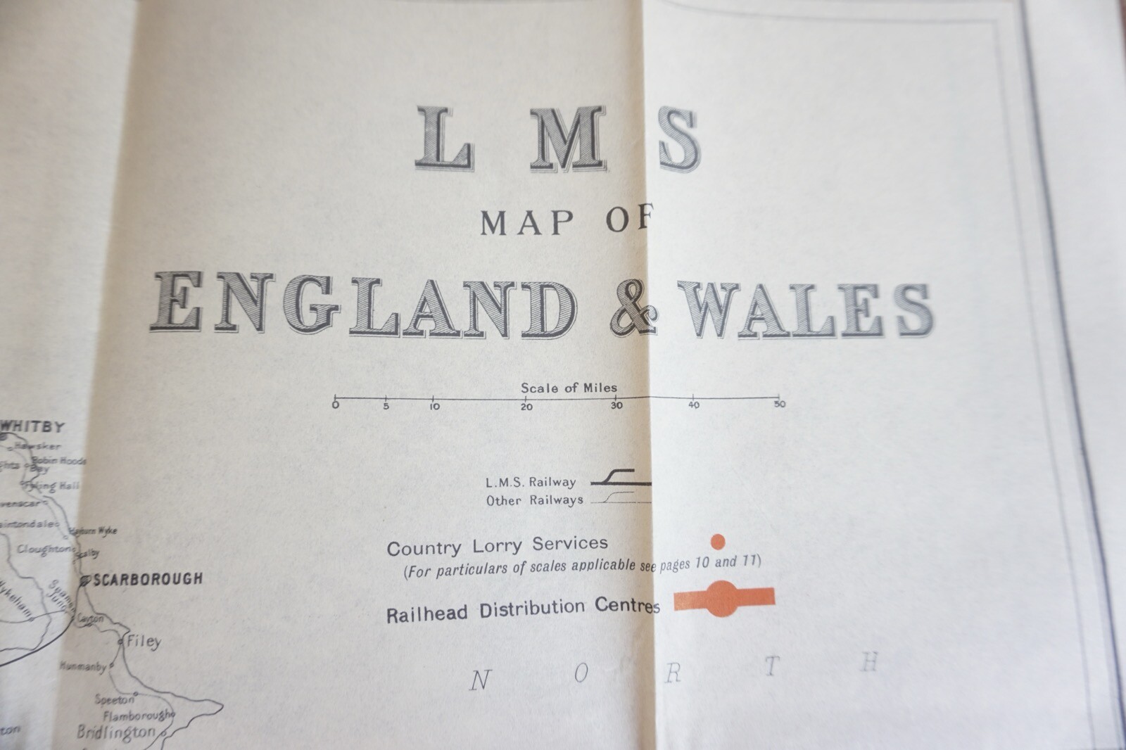 LMS England & Wales Railhead Distribution Centres Railway Map