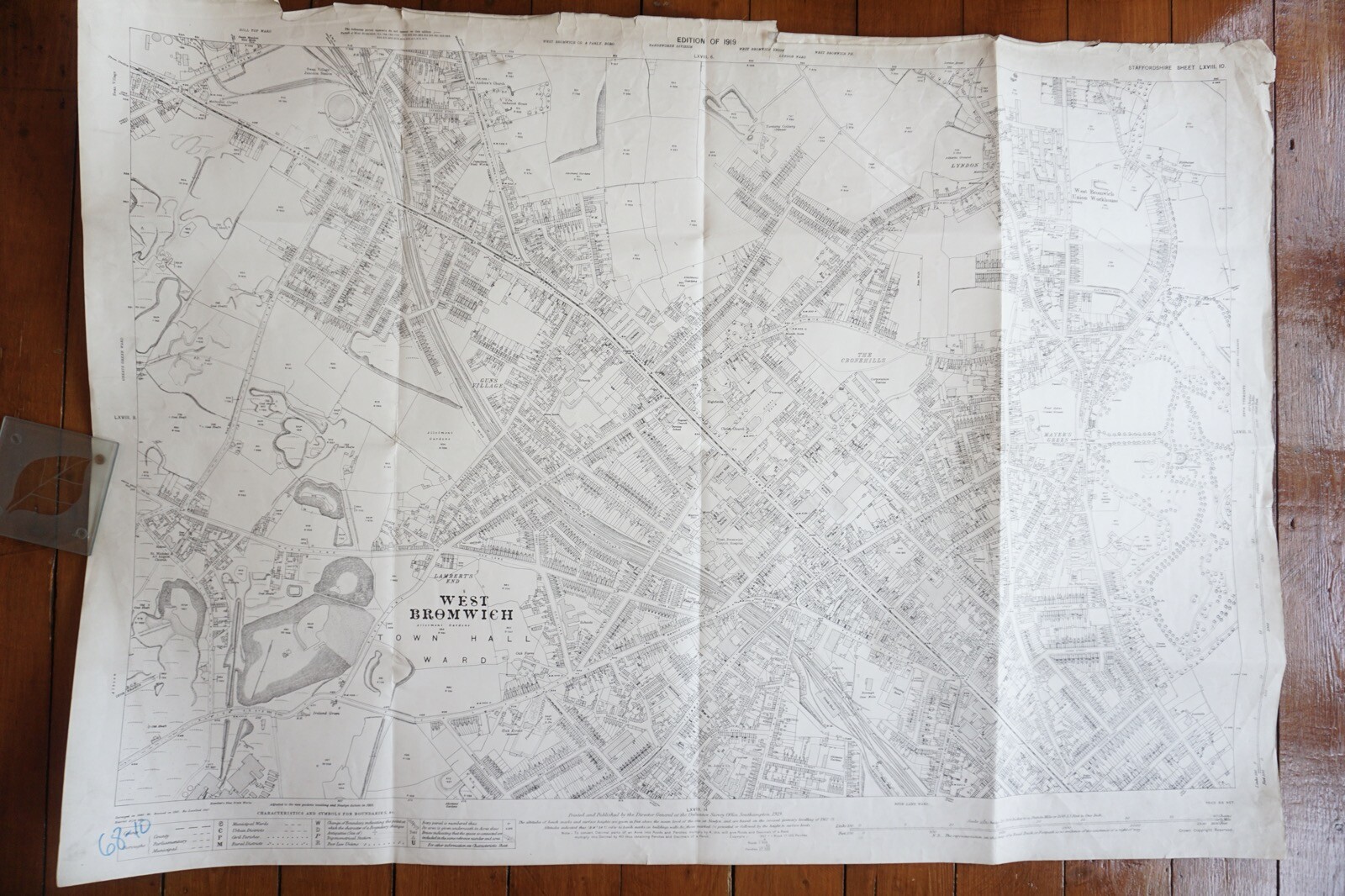 1919 West Bromwich Staffordshire Railway OS Railway Map