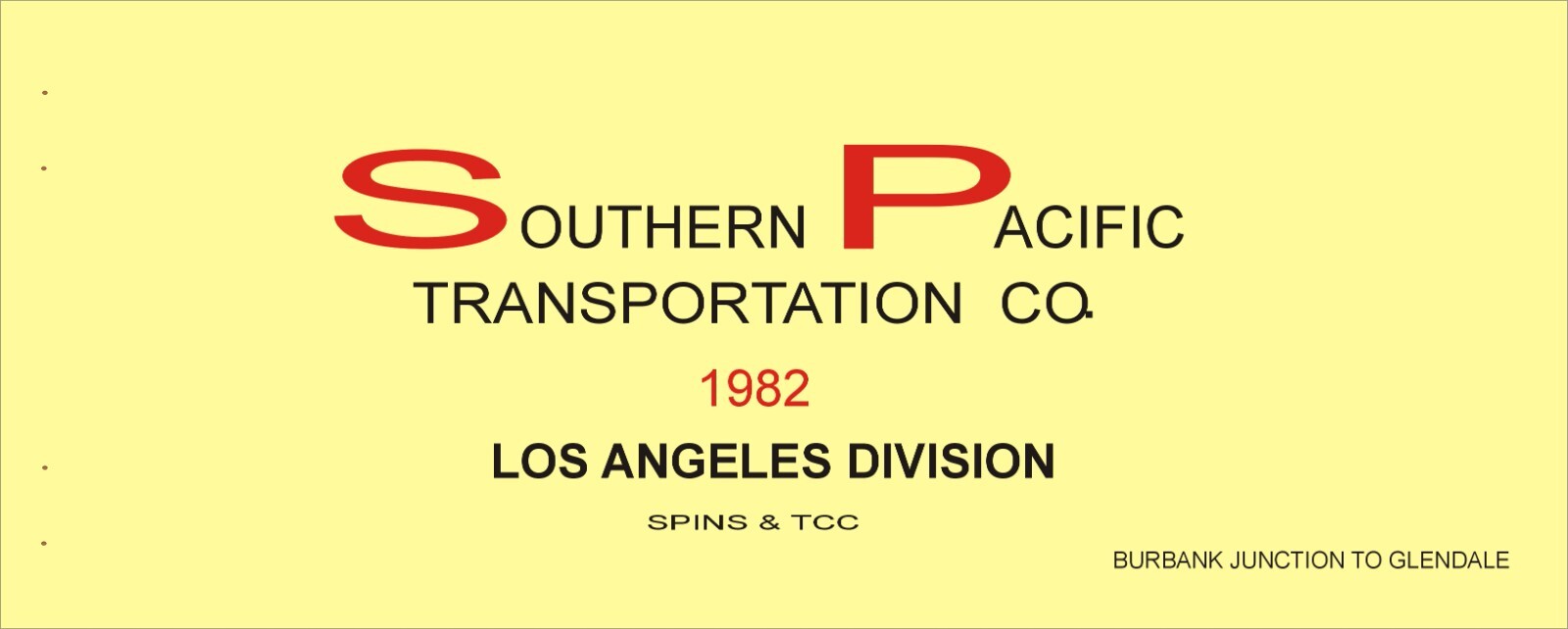 Southern Pacific RR 1982 LA Division Burbank – Glendale SPINS PDF pages on DVD