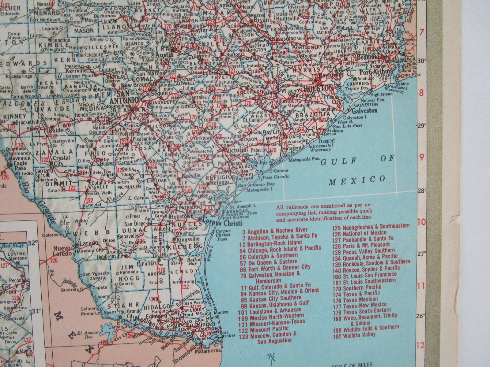 TX UT Vtg 1951 TEXAS RAILROAD Map. QUANAH ACME & PACIFIC RR ~or~ UTAH 1950s