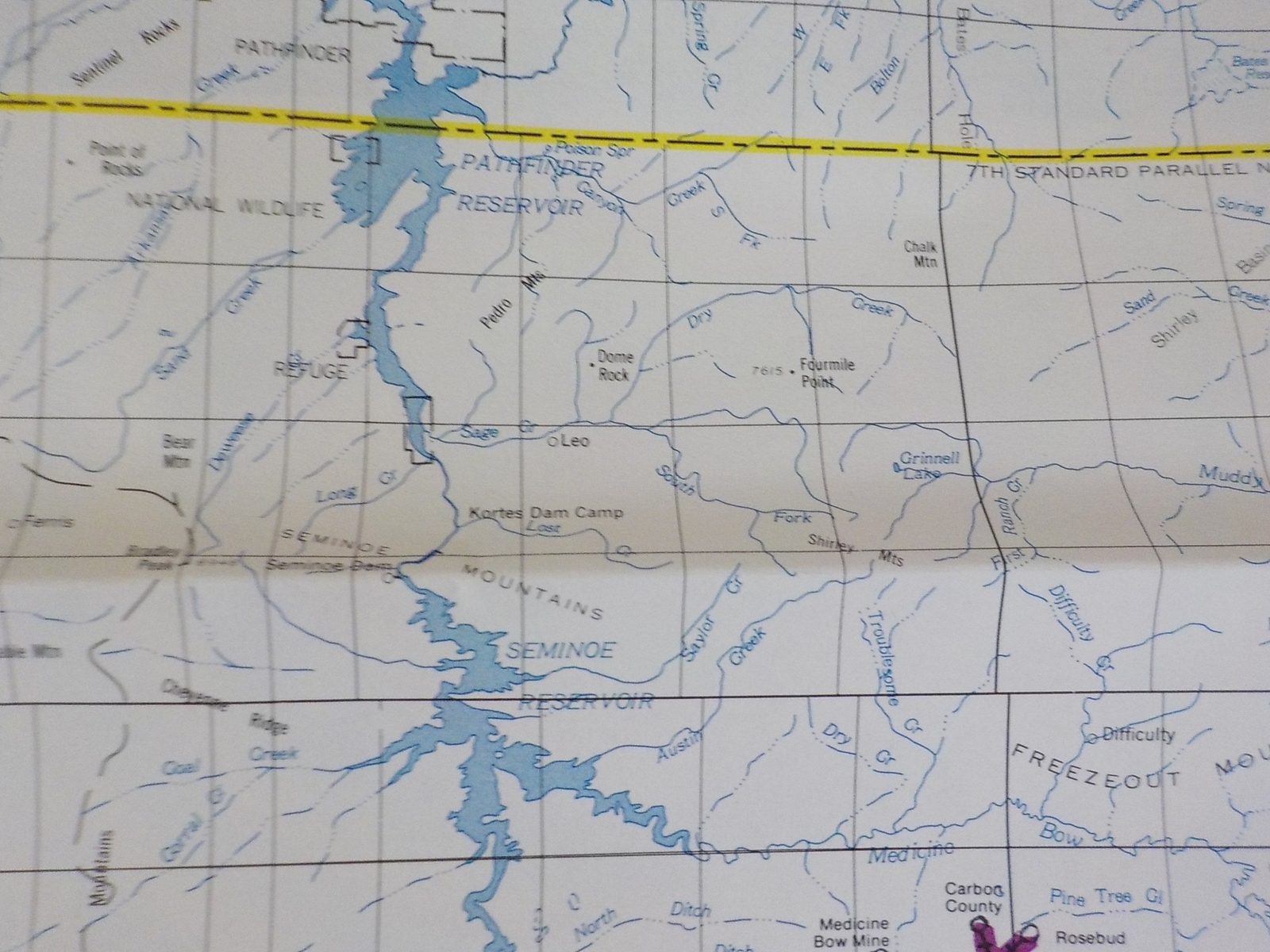 Map Burlington Northern Wyoming State Railroad Map 1983 August