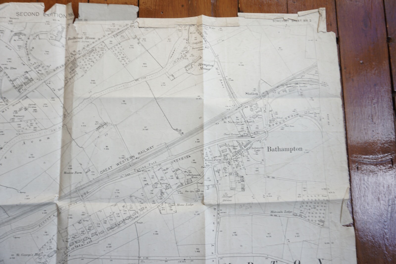 1904 Bathampton Somerset Larkhill GWR Great Western Railway OS Railway Map