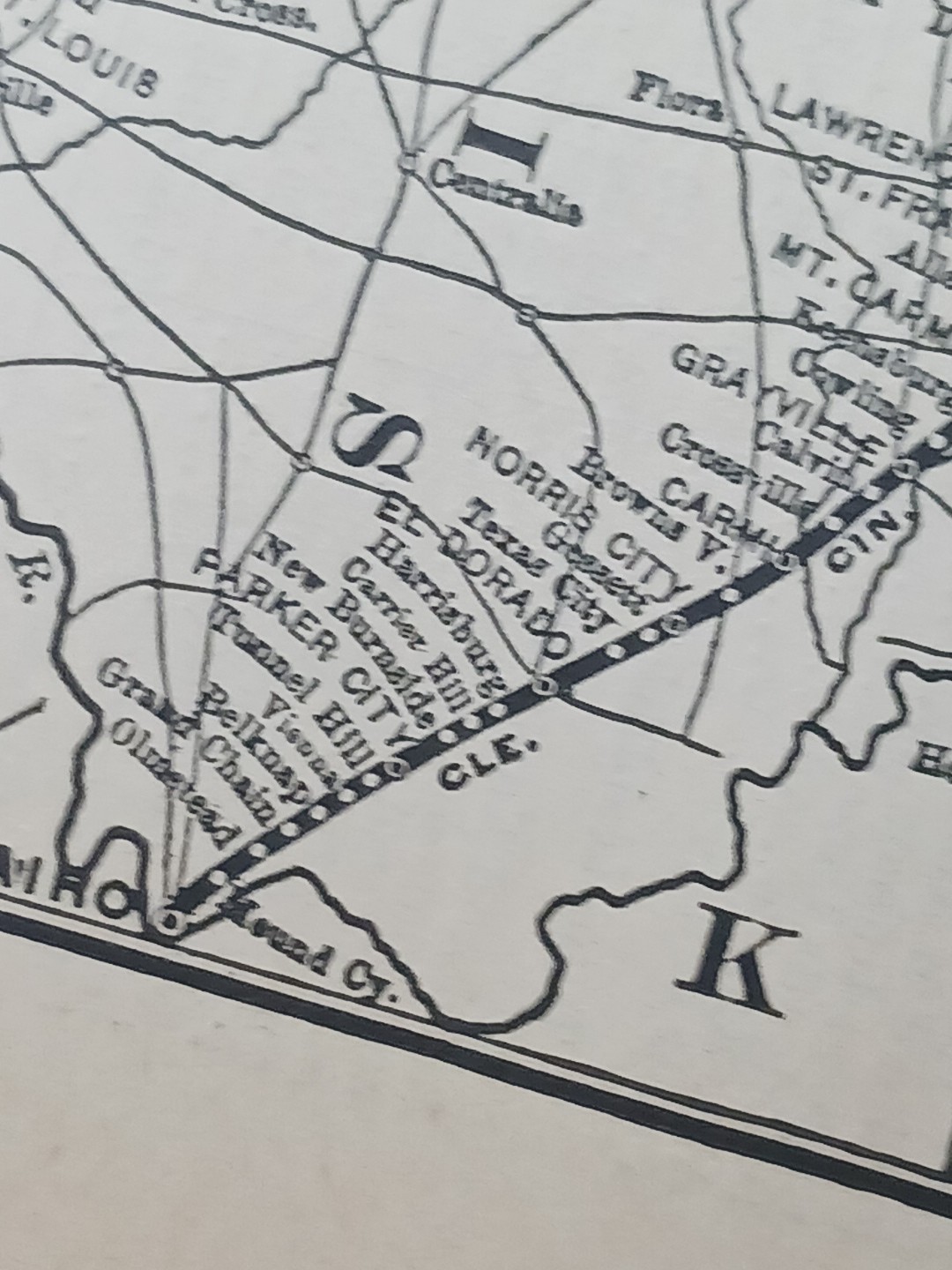 ~1898 Railroad Train Route Map CLEVELAND CINCINNATI CHICAGO & ST LOUIS RAILWAY