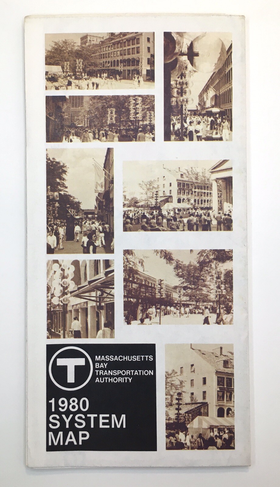 1980 MBTA MASSACHUSETTS BAY TRANSPORTATION AUTHORITY SYSTEM MAP SUBWAY BUS RAIL