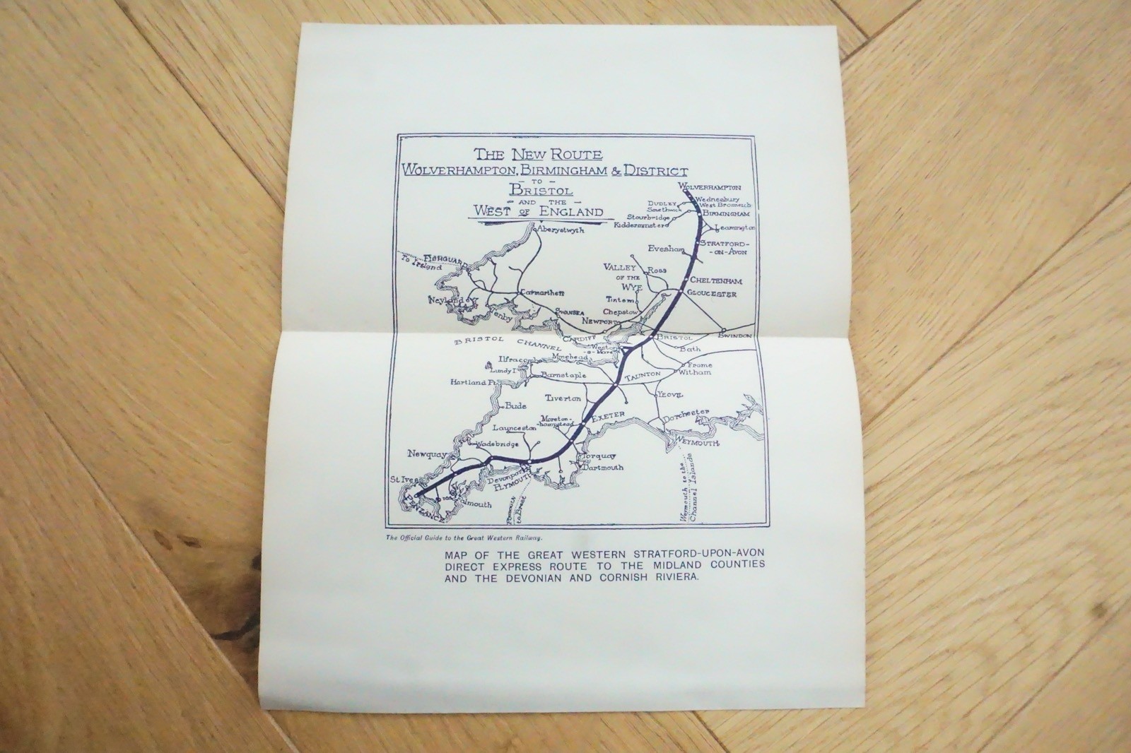 1913 GWR Wolverhampton Birmingham Bristol Original Railway Map