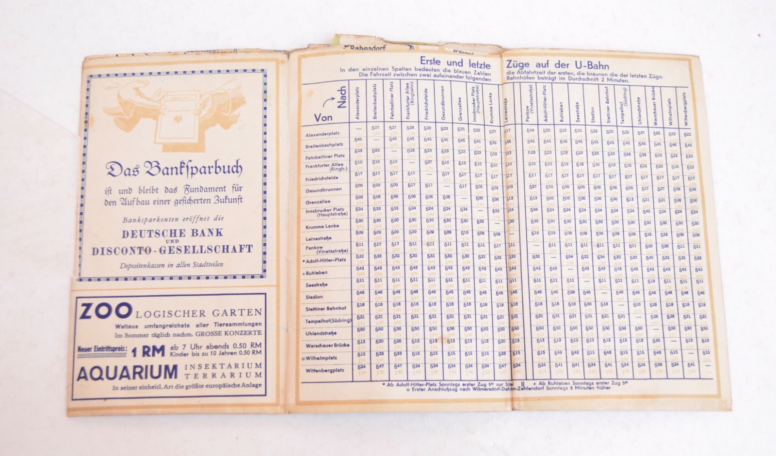 Railway Transport Map Germany Berlin Strassenbhan Omnibus UBahn 1934