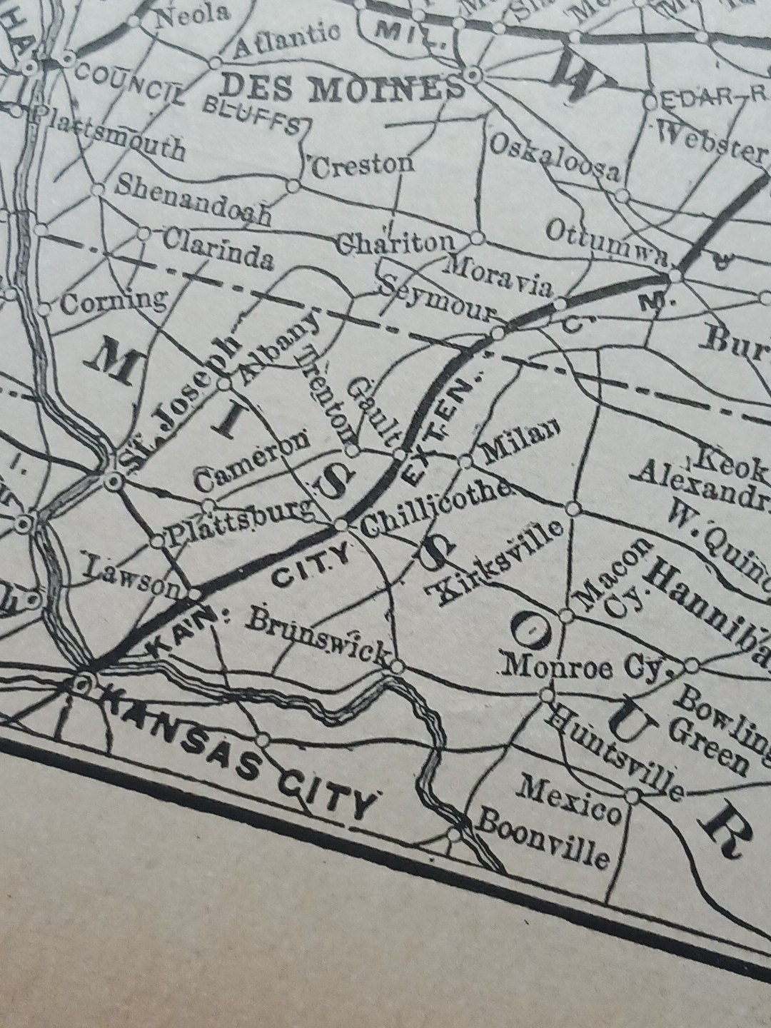 ~1895 Antique RAILROAD Route Map CHICAGO MILWAUKEE & ST PAUL RAILWAY All Lines