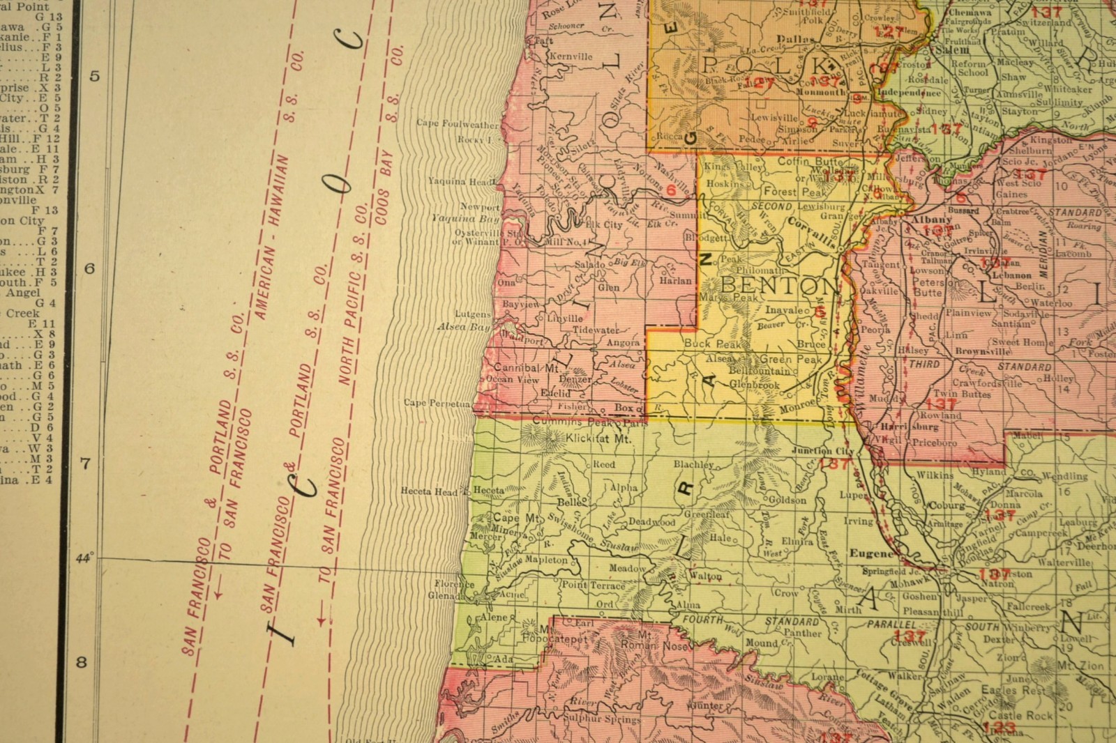 1911 Antique Map of Oregon Railroad Map ORIGINAL Southern Pacific Railroad DATED