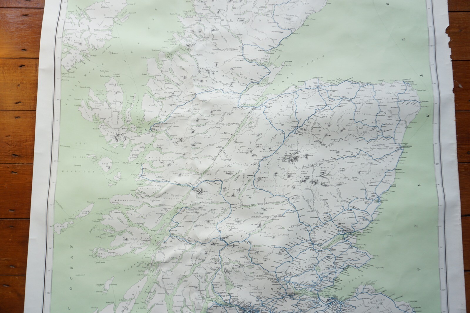 1960 Railway Clearing House RCH Map of Scotland Poster Linen Backed