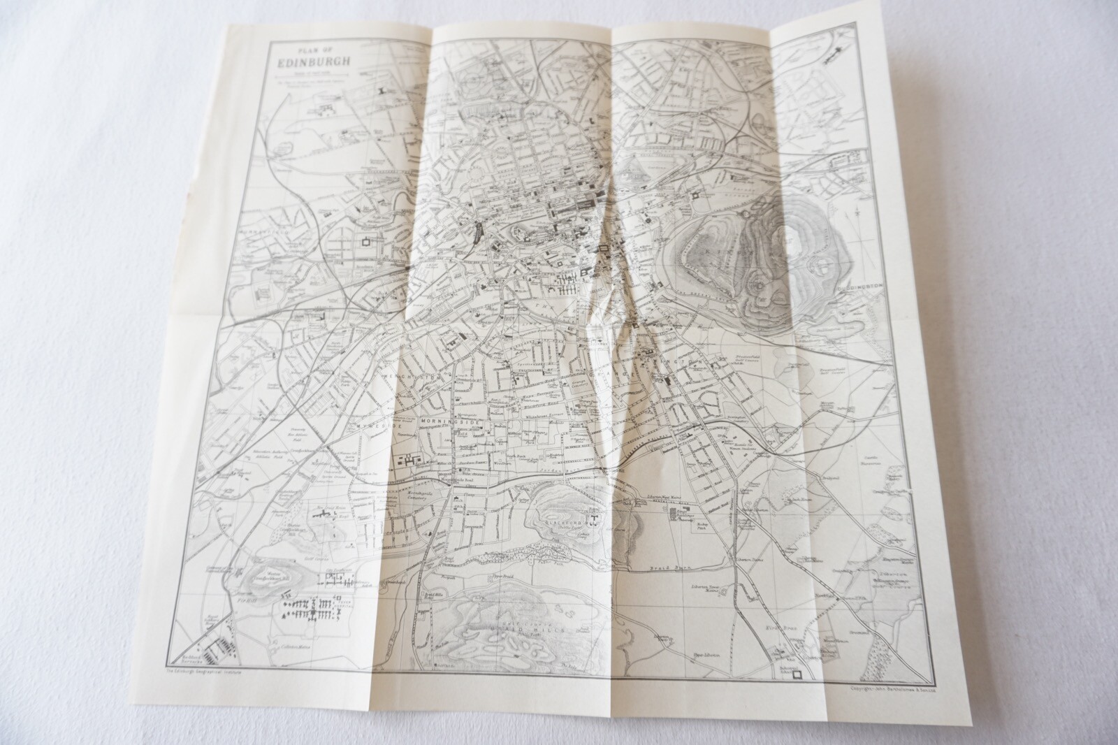 c1930 LNER Edinburgh Scotland Railway Map