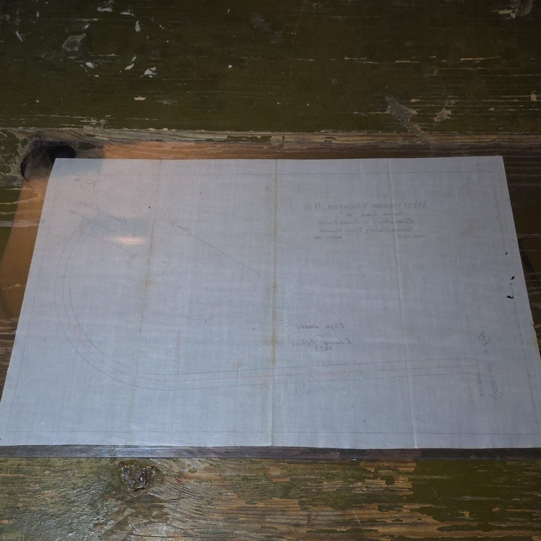 1890 Wayne County, West Virginia and Ironton Rail Road RR Route Plot Plan Map 2