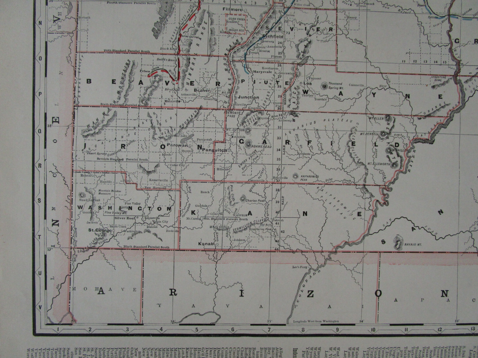 UT 1897 UTAH CRAM STEAM RAILROAD Map. Cram. OGDEN & HOT SPRINGS RR; SP; UP